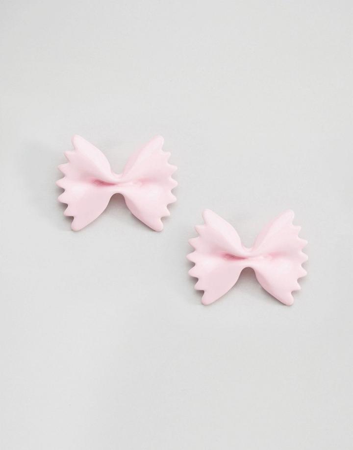 Asos Pasta Bow Earrings - Pink