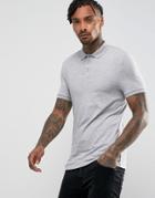 Asos Extreme Muscle Polo Shirt In Jersey In Gray Marl - Gray