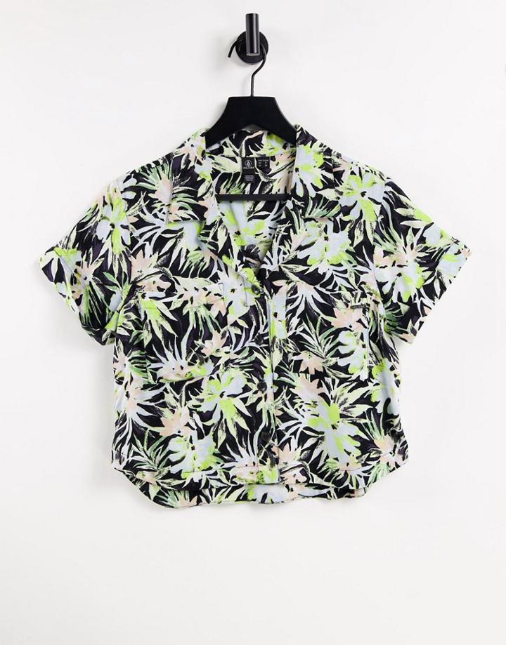 Volcom Can't Betamed Shirt In Tropical Print - Part Of A Set-multi
