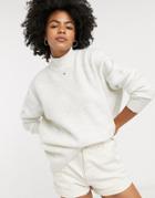 Selected Fenica Long Line Sweater In Cream-white