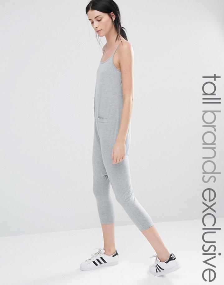One Day Tall Slouchy Sleeveless Hareem Jumpsuit - Gray Marl