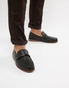 Silver Street Punched Vamp Loafer In Black - Black