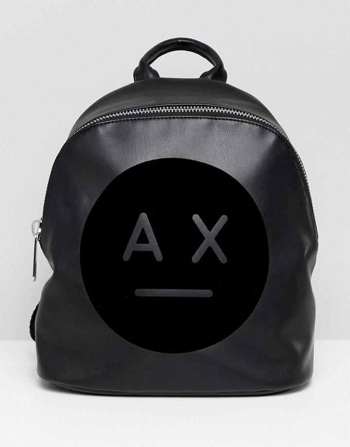 Armani Exchange Ax Face Logo Backpack - Black