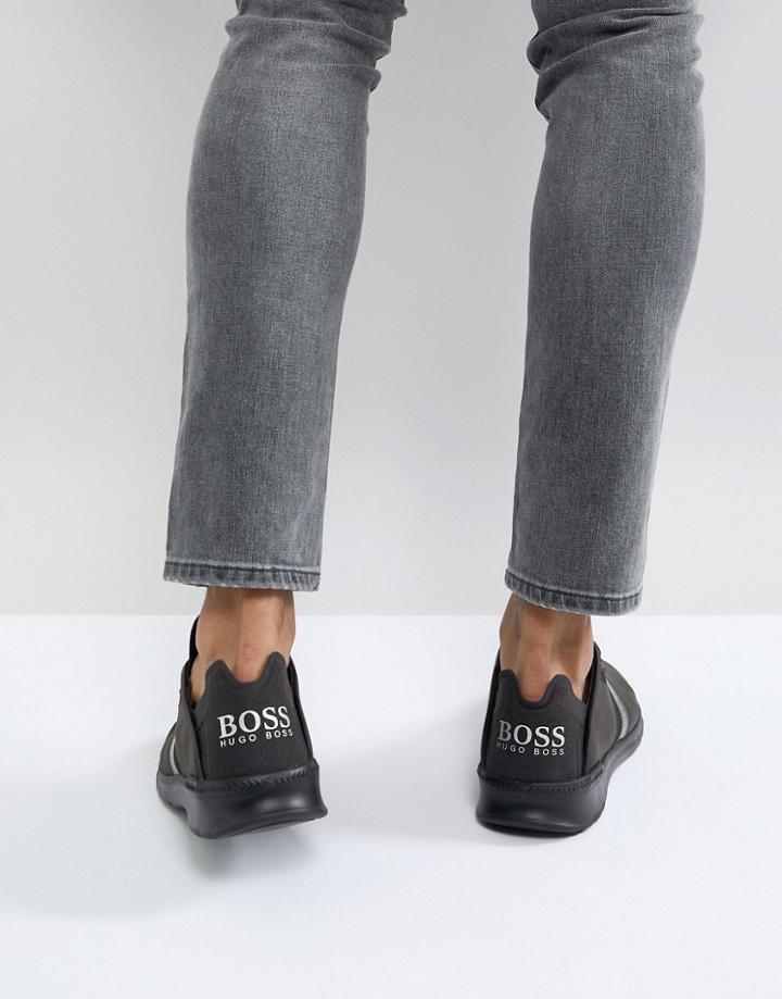 Boss Athleisure Extreme Neoprene Sneakers In Khaki - Green