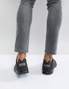 Boss Athleisure Extreme Neoprene Sneakers In Khaki - Green