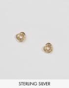 Asos Gold Plated Sterling Silver Knot Stud Earrings - Gold