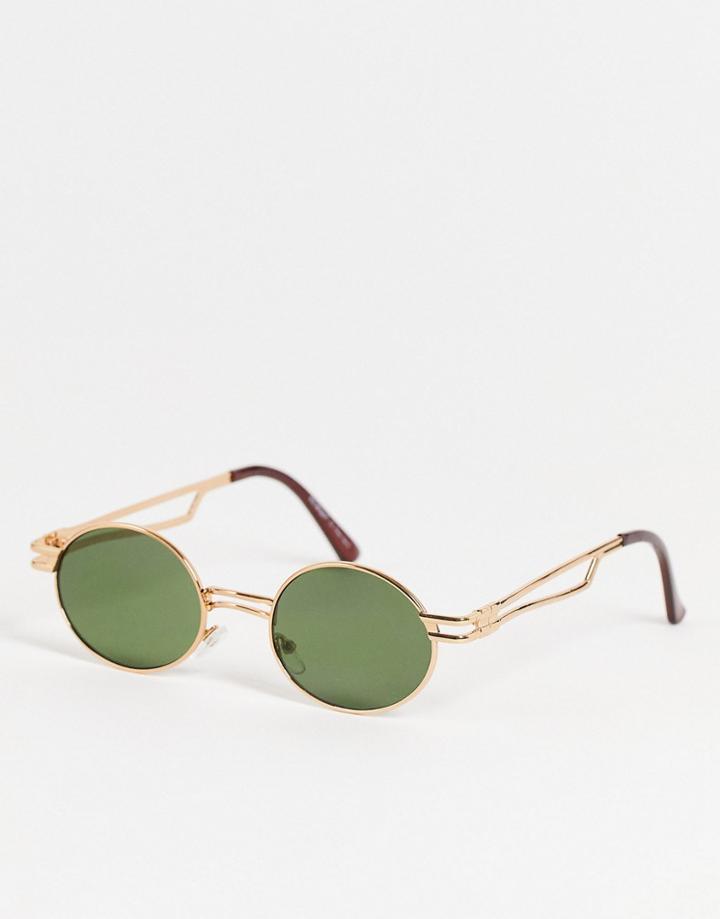 Aj Morgan Double Frame Round Sunglasses-gold