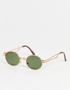 Aj Morgan Double Frame Round Sunglasses-gold