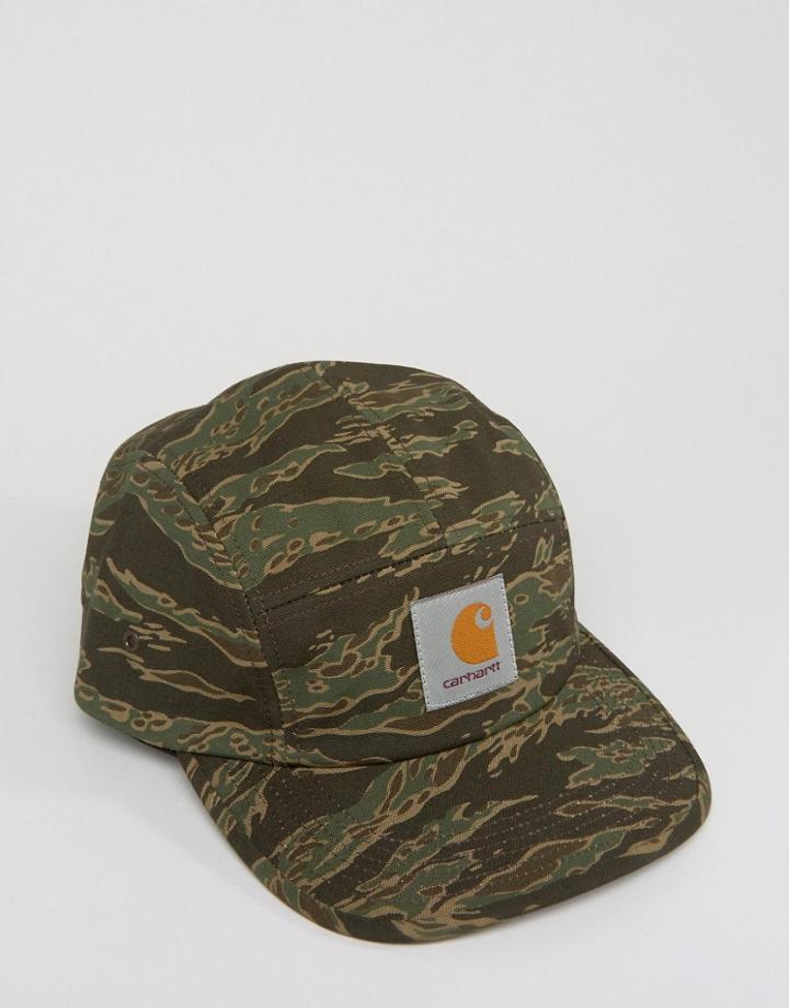 Carhartt Wip Cap 5 Panel Backley In Tiger Camo - Green