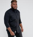 Duke Plus Denim Shirt With Pockets In Black - Black