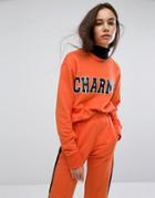 Charms Oversized Sweat With Logo Co-ord - Orange