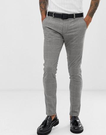 Lockstock Skinny Pants In Check - Stone