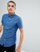 Another Influence Short Sleeve Denim Shirt - Purple