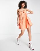 Missguided Cami Strap Smock Dress In Orange