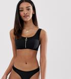 Wolf & Whistle Exclusive Fishnet Bikini Bottom In Black - Black