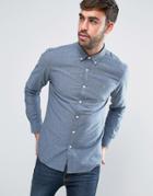 Farah Steen 2 Color Shirt Slim Fit Oxford In Navy - Navy