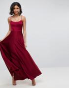 Asos Square Neck Cami Maxi Dress - Red