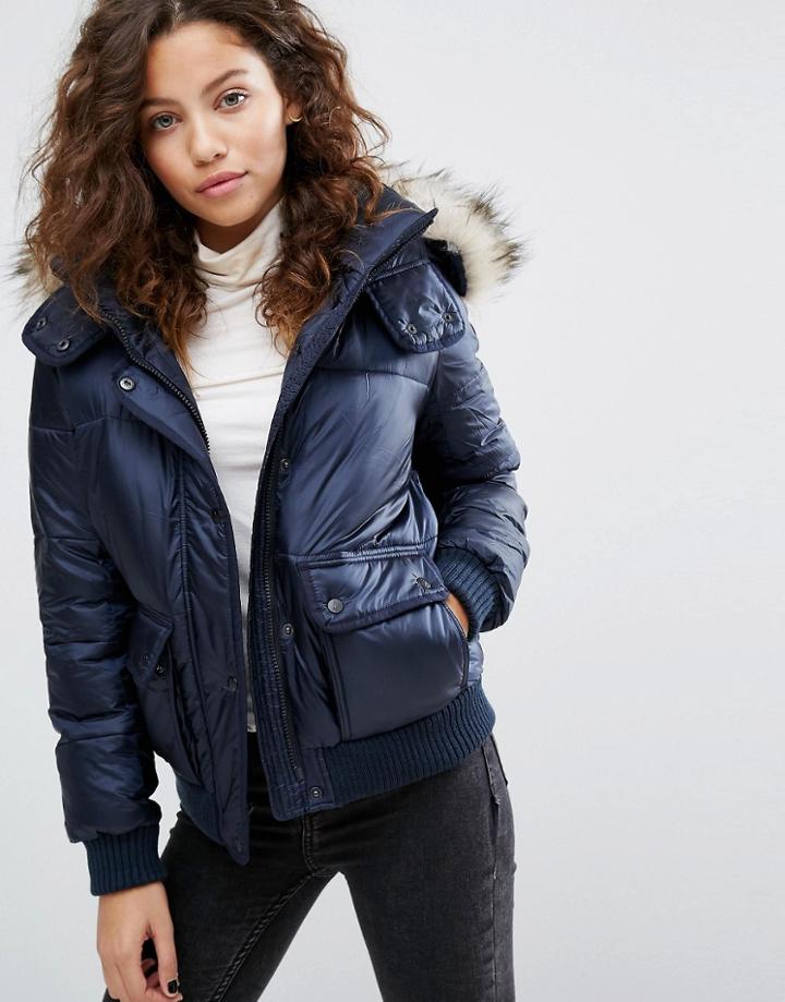 Abercrombie & Fitch Core Puffer Jacket - Navy