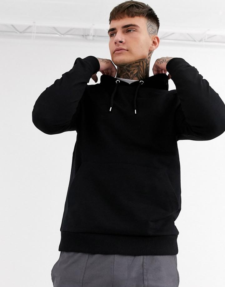 Asos Design Lightweight Hoodie In Black