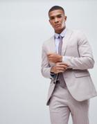 Burton Menswear Slim Fit Textured Suit Jacket In Pink - Pink