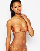 South Beach Macrame Bandeau Bikini Top - Bronze