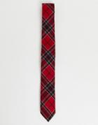 Twisted Tailor Tie With Plaid Check In Red