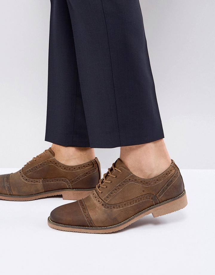Steve Madden Raine Brogue Shoes In Brown - Brown