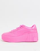 Puma Cali Wedge Sneakers In Bright Pink