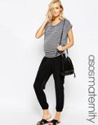 Asos Maternity Pants With Elastic Cuff - Black