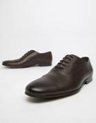 Office Flounder Toe Cap Oxford Shoes In Brown Leather - Brown