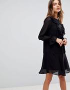 Y.a.s Ruffle Dress With Sleeve Detail - Black
