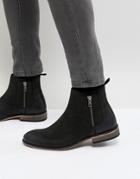 Asos Chelsea Boots In Black Suede With Natural Sole - Black