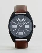 Brave Soul Round Watch With Brown Strap - Brown
