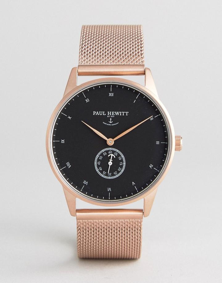 Paul Hewitt Signature Mesh Watch In Rose Gold 38mm - Gold