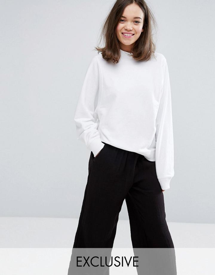 Monki High Neck Sweatshirt - White