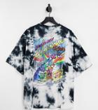 Collusion Unisex Oversized T-shirt With Rainbow Ride Print In Tie Dye-multi