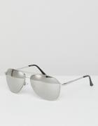 Jeepers Peepers Aviator Sunglasses In Silver Mirror - Silver