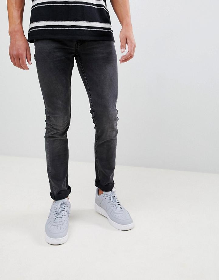Only & Sons Slim Fit Stretch Jeans In Black Wash