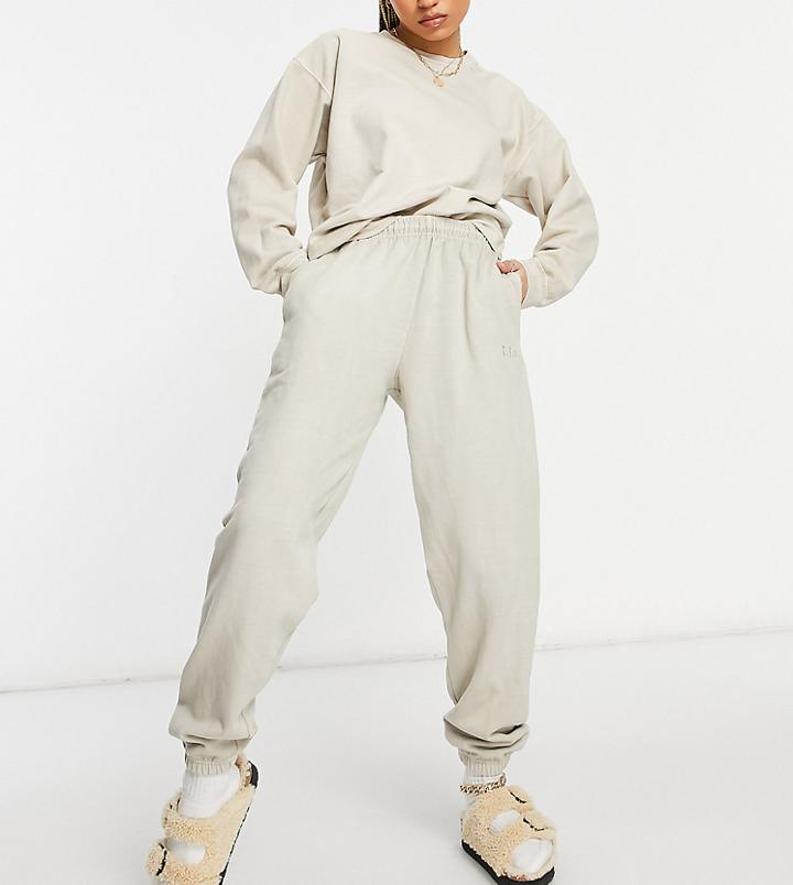 Asyou Coordinating Branded Oversized Sweatpants In Stone-neutral