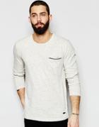 Only & Sons Long Sleeve Top With Fleck - Light Gray Marl