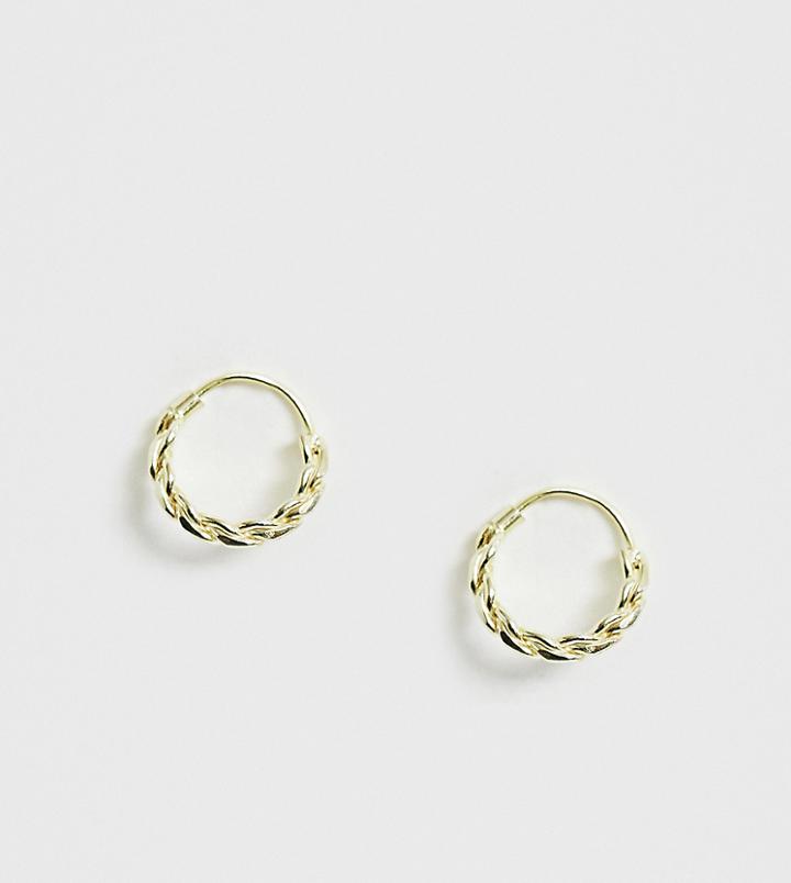 Kingsley Ryan Sterling Silver Gold Plated Chunky Twisted Hoop Earrings - Gold