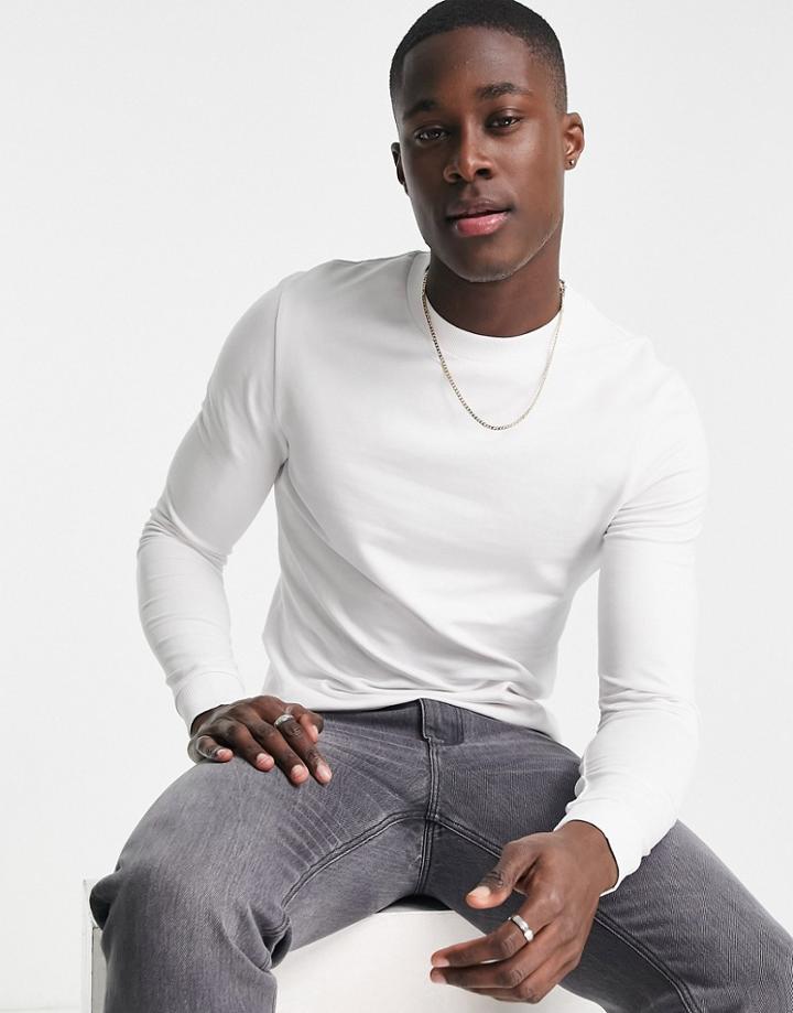 Asos Design Muscle Sweatshirt In White