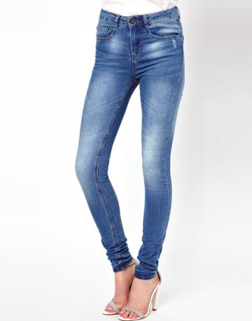 Asos Ridley Supersoft High Waisted Ultra Skinny Jeans In Light Stonewash