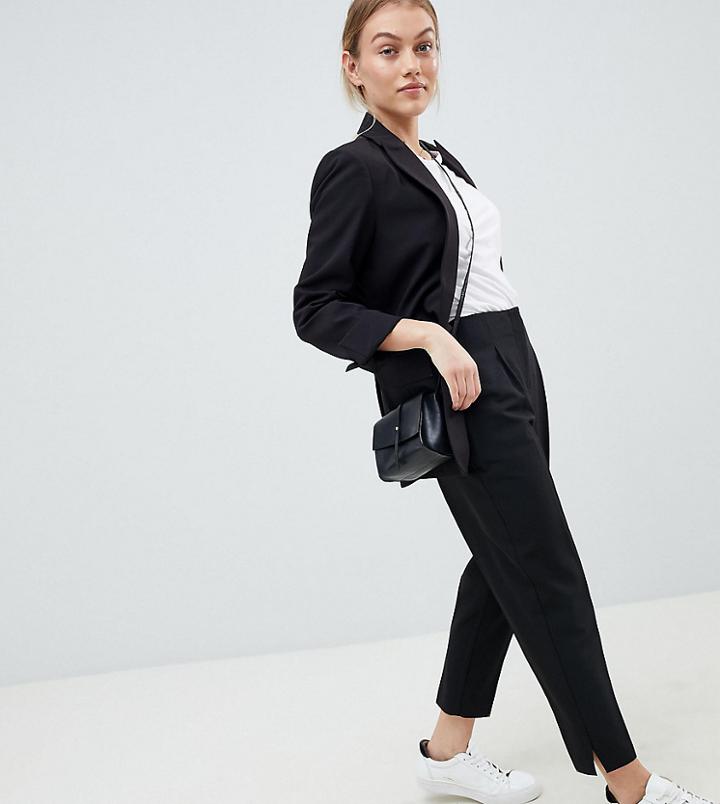 Asos Design Petite Mix & Match Cigarette Pants-black