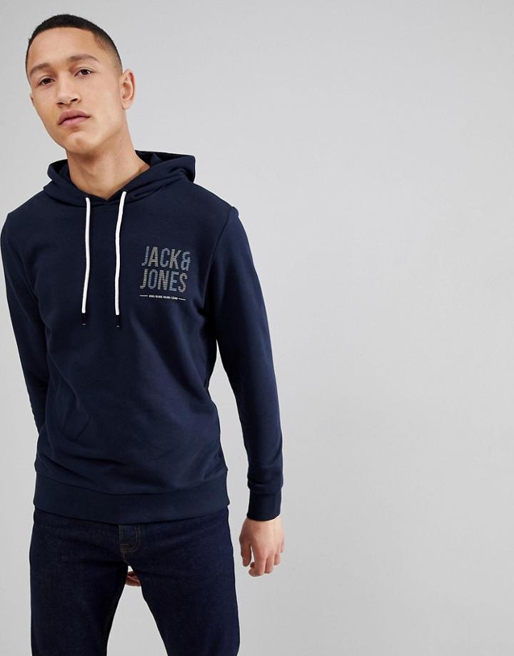 Jack & Jones Logo Sweat Hoodie - Navy