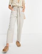 Whistles Rope Belted Tapered Pant In Beige-white