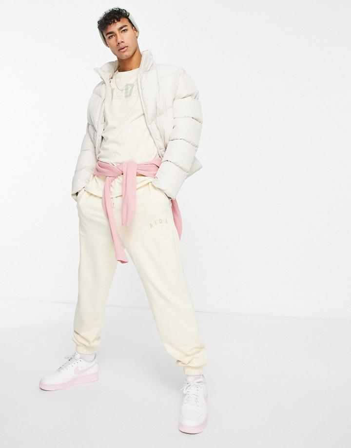 Jack & Jones Lounge T-shirt And Sweatpants Set With Arizona Logo In Beige-neutral