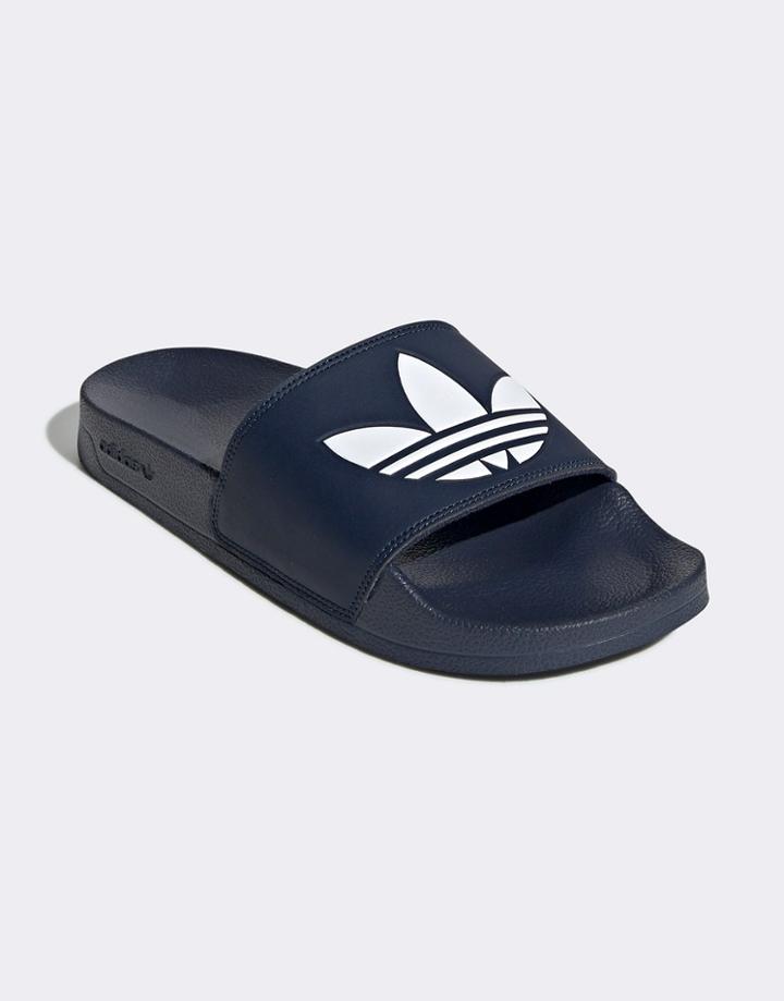 Adidas Originals Adilette Lite Slides In Black-navy