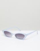 Asos Design Squared Narrow Cat Eye Sunglasses - Purple