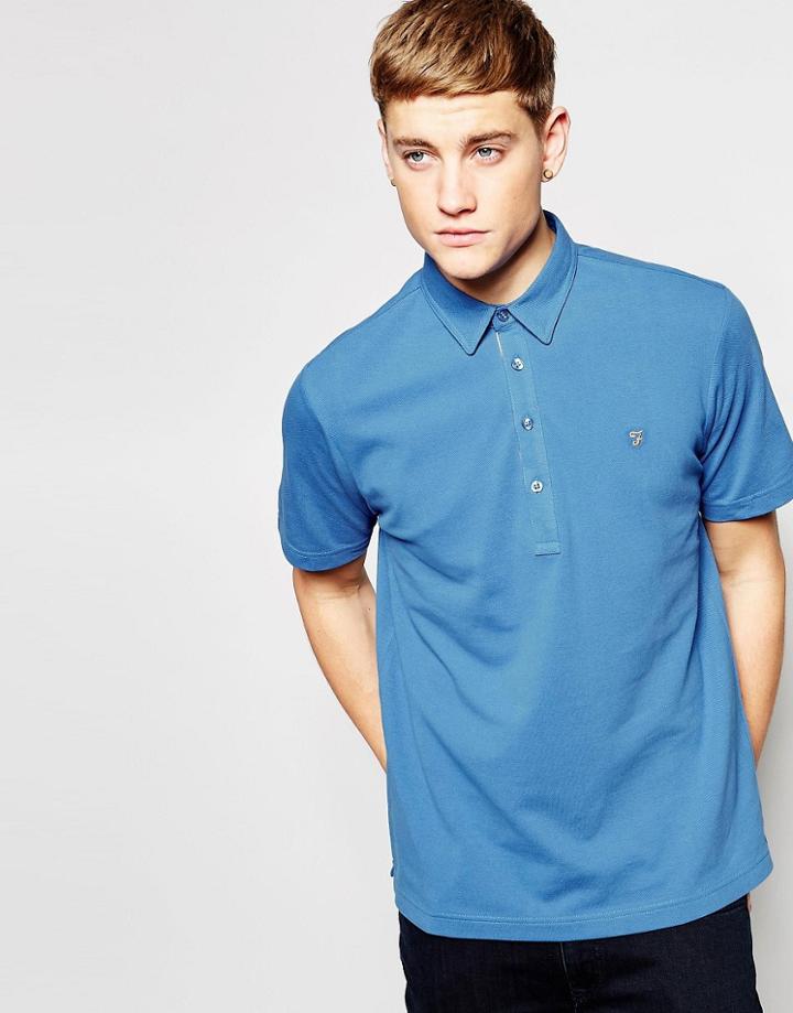 Farah Hayden Pique Polo Shirt - Blue